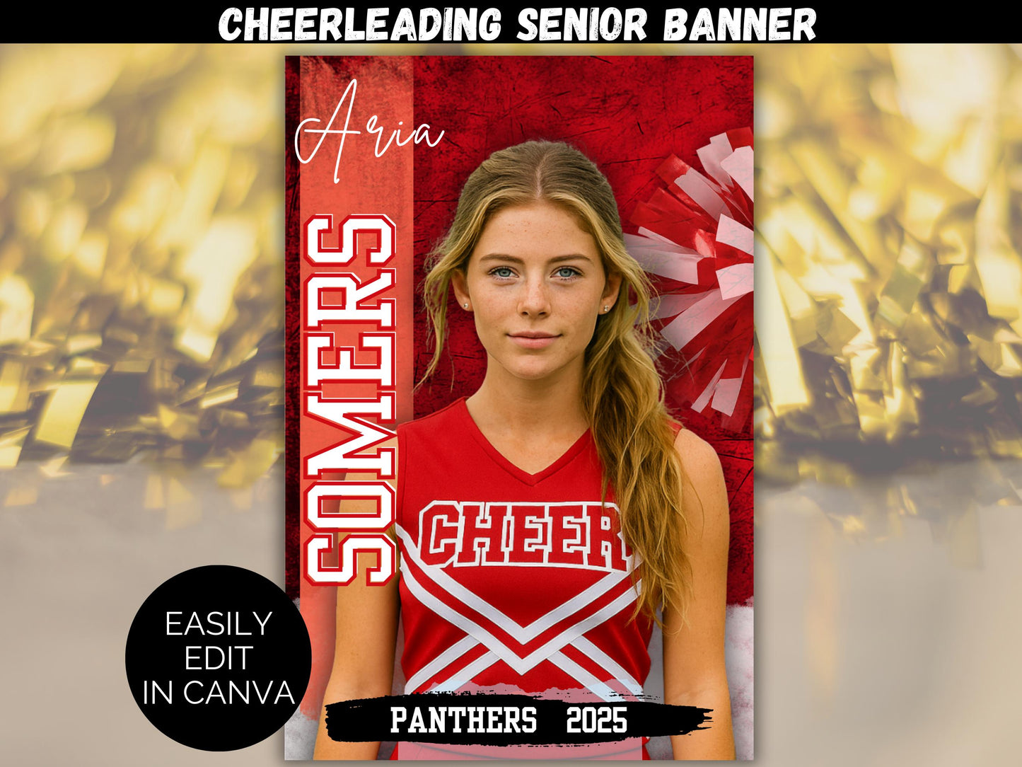 Editable Senior Cheerleader Banner Template