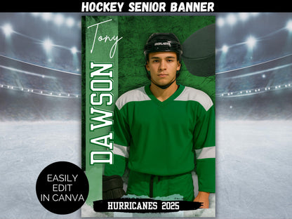 Editable Senior Hockey Banner Template