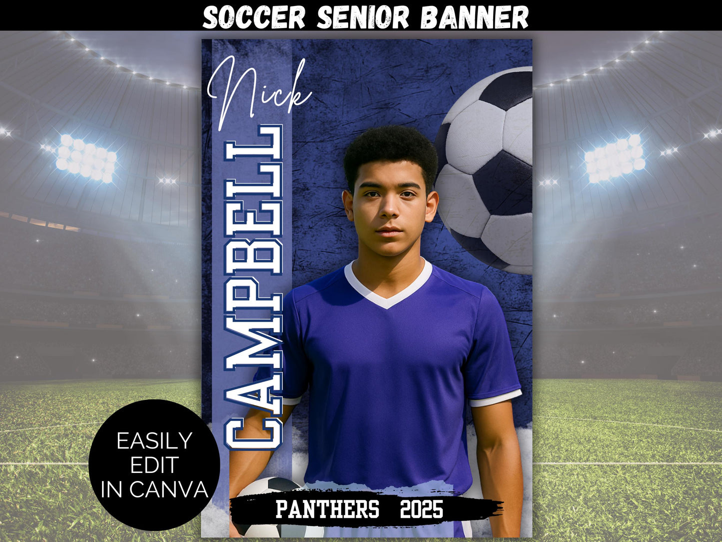 Editable Senior Soccer Banner Template