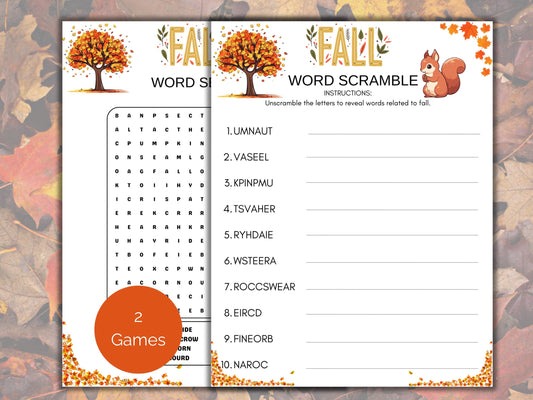 Fall Word Scramble Game