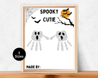 Ghost Halloween Handprint Art