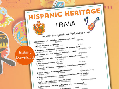 Hispanic Heritage Trivia Game