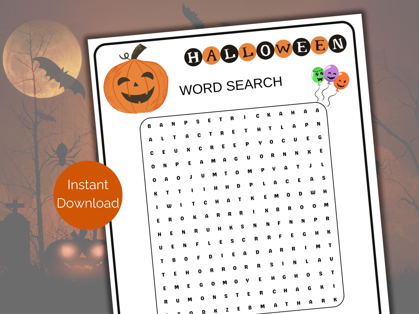 Halloween Word Search
