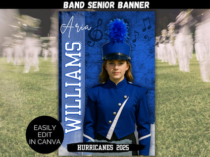 Editable Senior Marching Band Banner Template