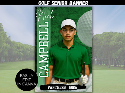 Editable Senior Golf Banner Template