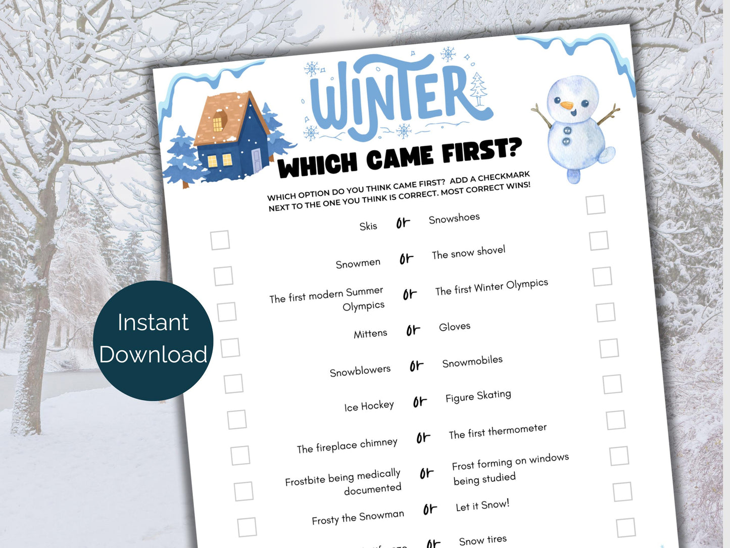 Winter Which Came First Game