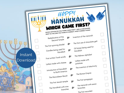 Hanukkah Which Came First Game