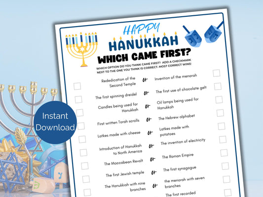 Hanukkah Which Came First Game