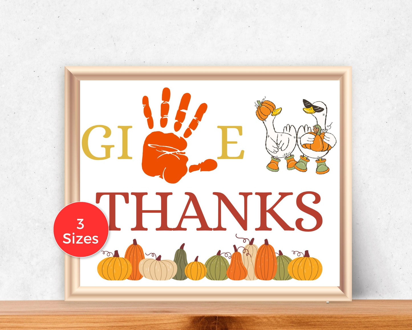 Give Thanks Thanksgiving Handprint Art