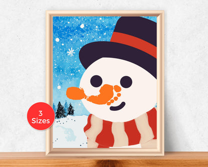 Snowman Nose Footprint Art
