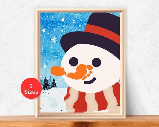 Snowman Nose Footprint Art