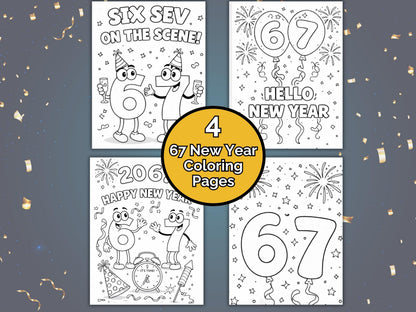 67 New Year Coloring Pages
