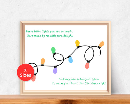 Christmas Lights Fingerprint Art