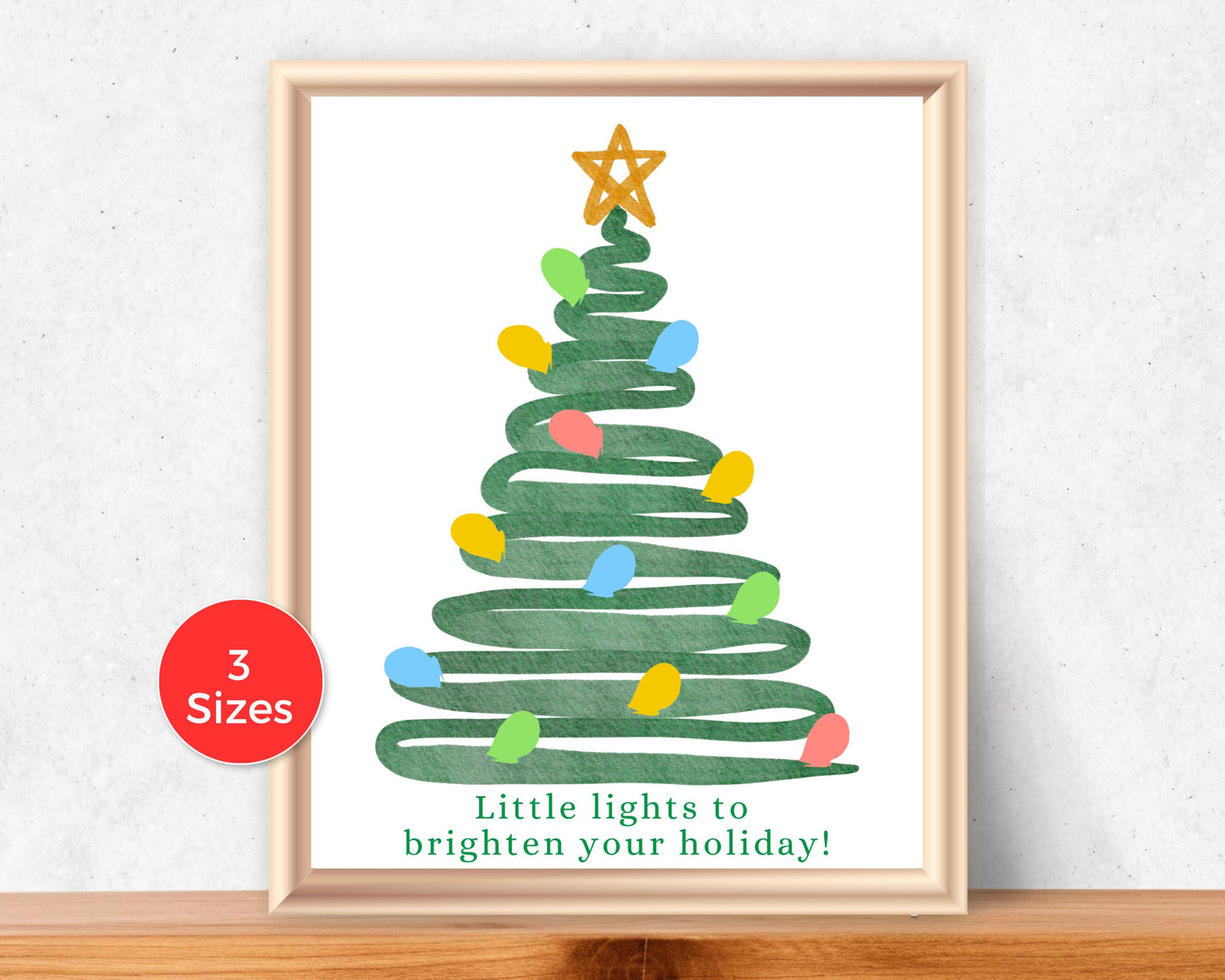 Christmas Tree with Lights Fingerprint Art