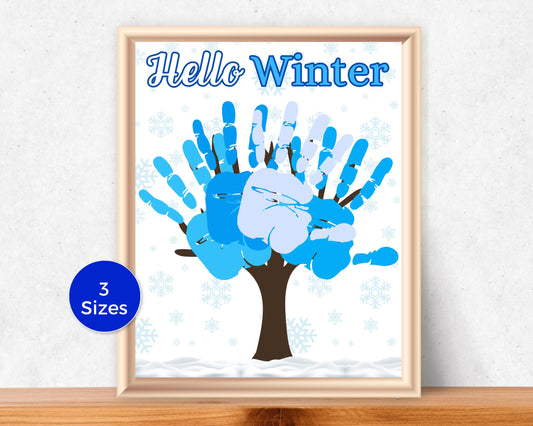 Winter Tree Handprint Art