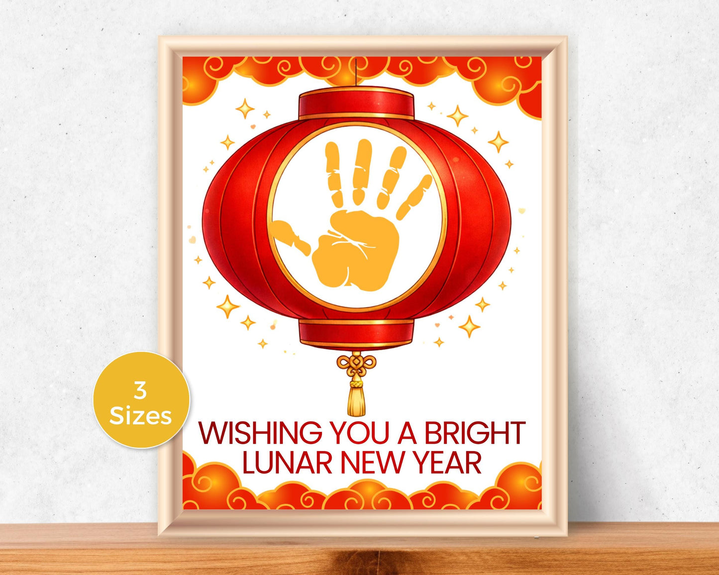 Lunar New Year Lantern Handprint Art