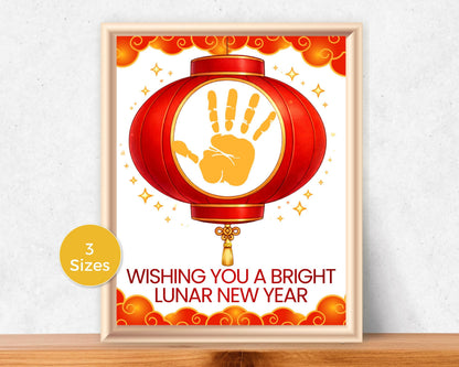Lunar New Year Lantern Handprint Art