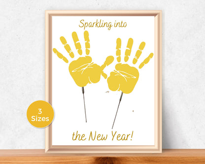 New Years Sparkler Handprint Art