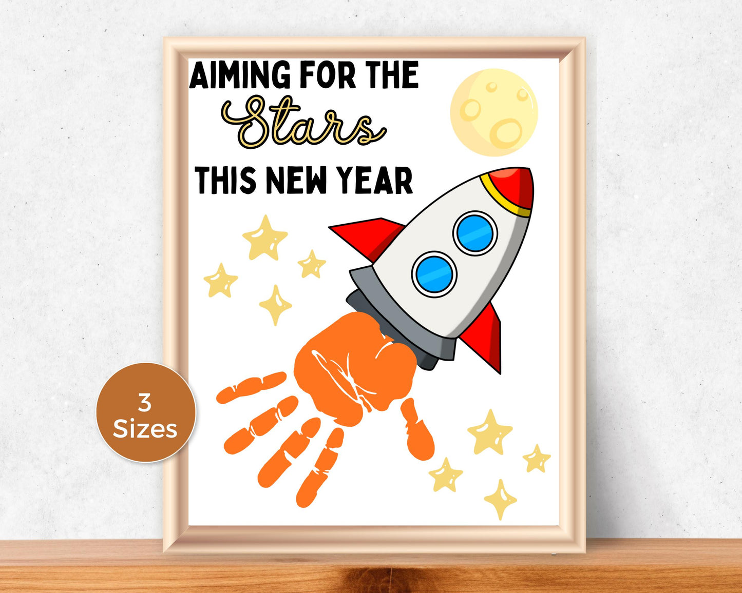 New Years Rocket Handprint Art
