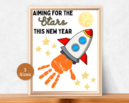 New Years Rocket Handprint Art