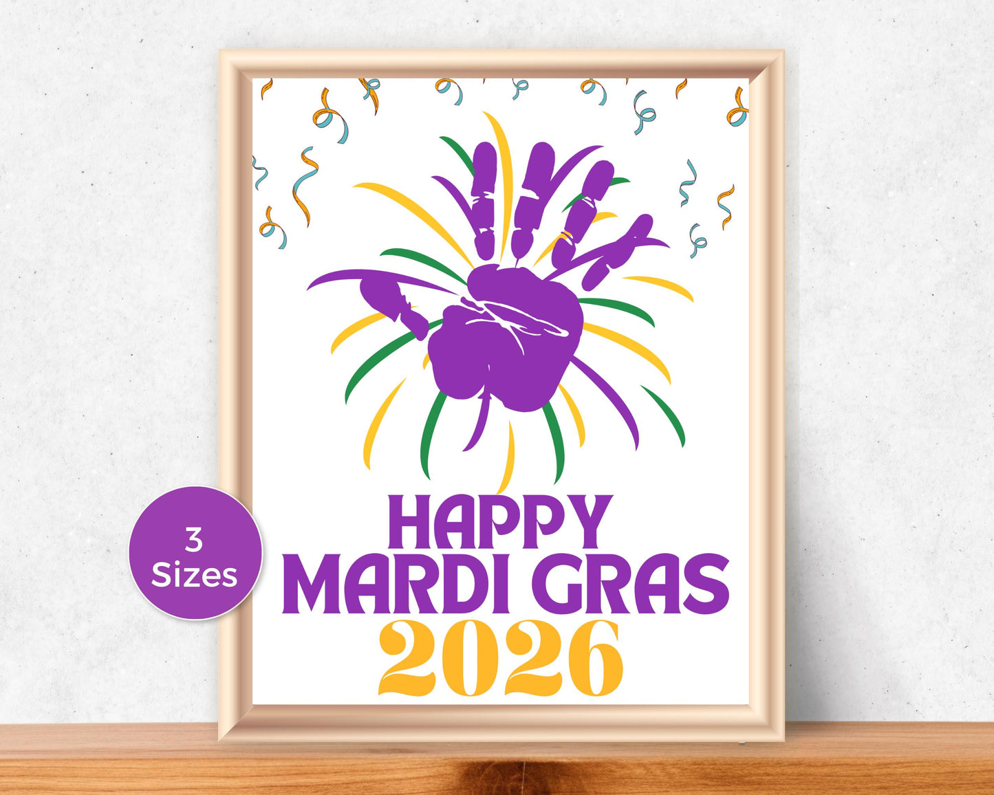 Mardi Gras Fireworks Handprint Art