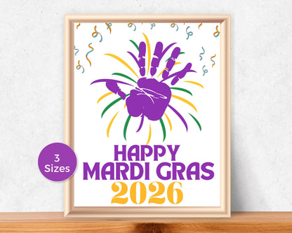 Mardi Gras Fireworks Handprint Art