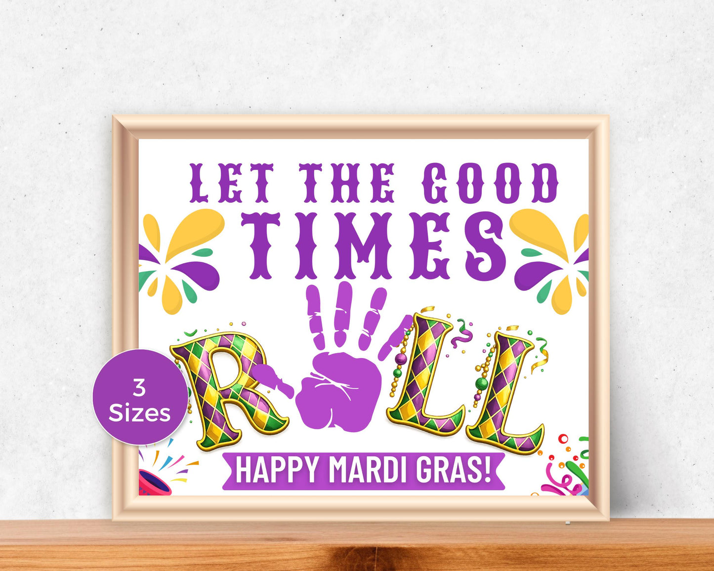 Let The Good Times Roll Mardi Gras Handprint Art