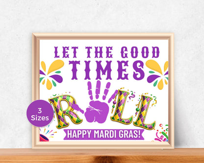 Let The Good Times Roll Mardi Gras Handprint Art