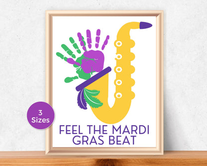 Mardi Gras Music Handprint Art
