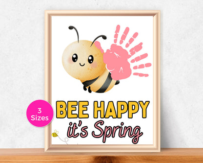 Bee Spring Handprint Art