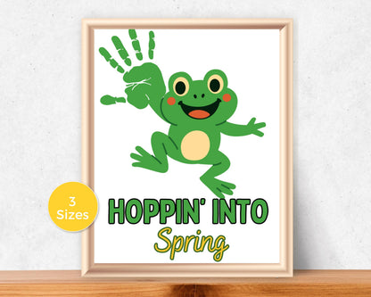 Frog Spring Handprint Art