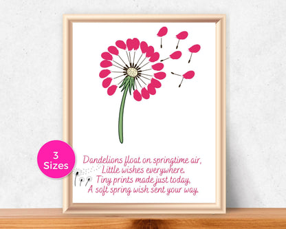Dandelion Spring Handprint Art