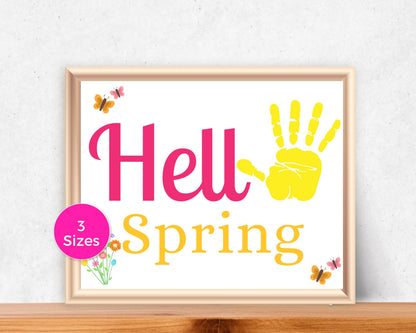 Hello Spring Handprint Art