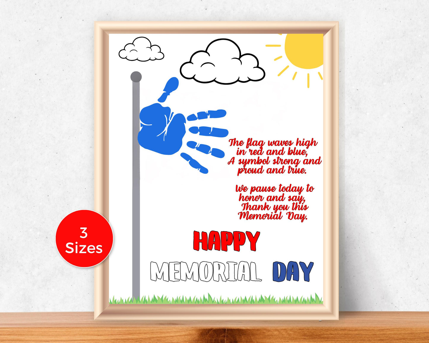 Memorial Day Flag Handprint Art