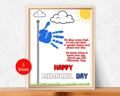 Memorial Day Flag Handprint Art