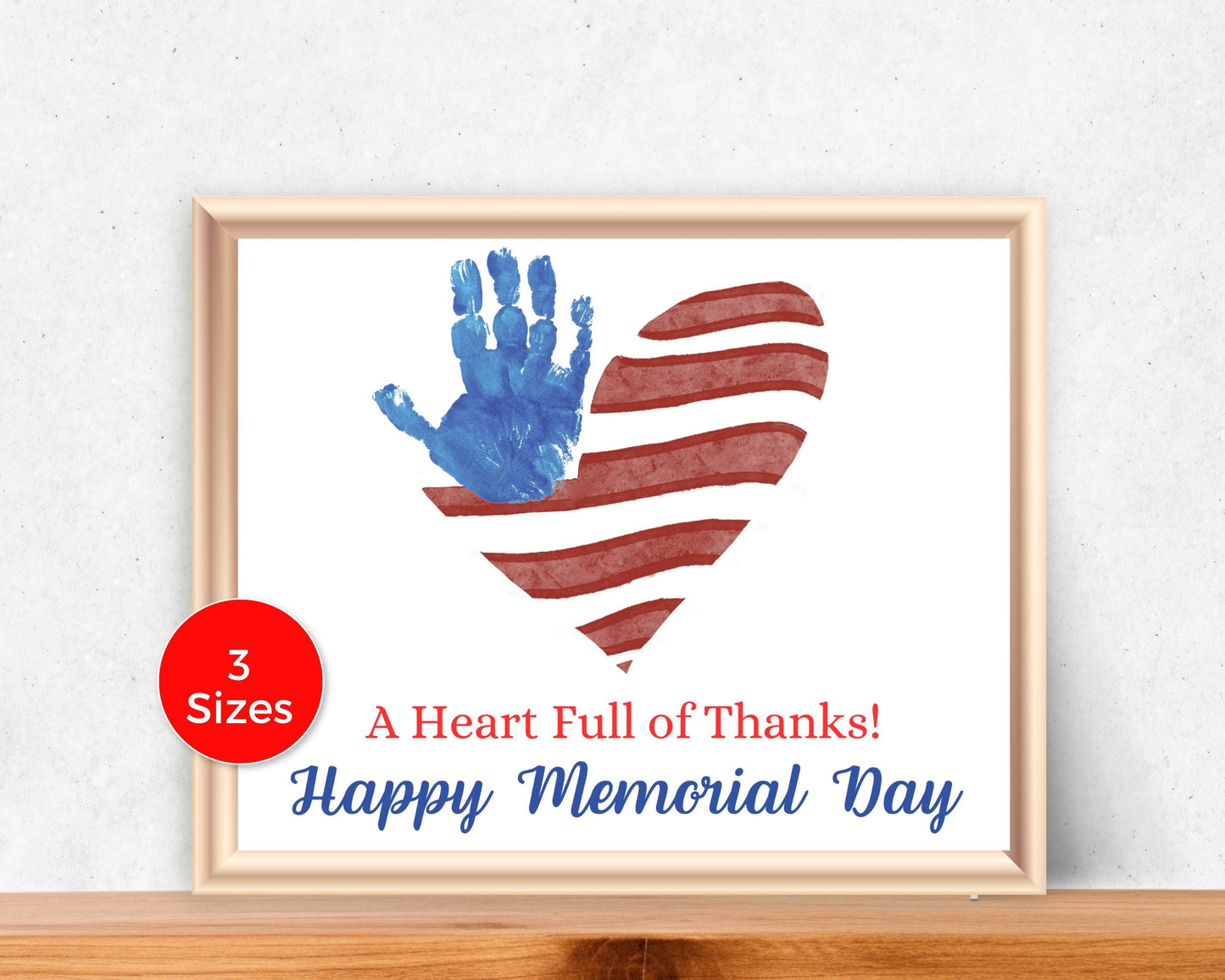 Memorial Day Flag Heart Handprint Art