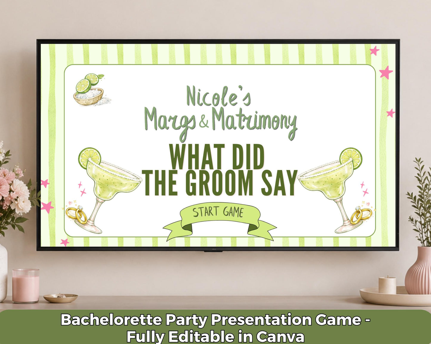 Margaritas and Matrimony Bachelorette What Did the Groom Say Presentation Game