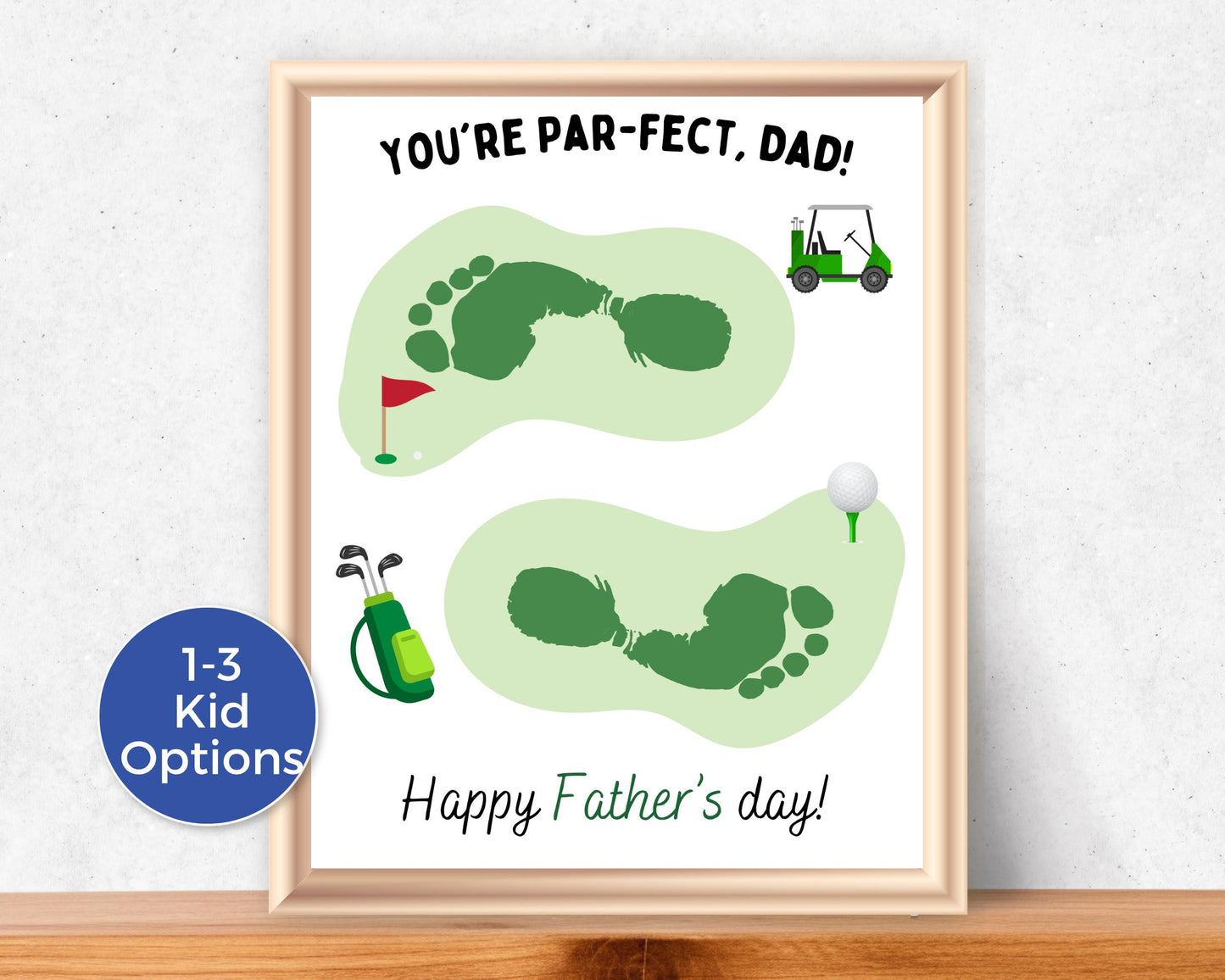 Golf Fathers Day Handprint Art Up to 3 Kids