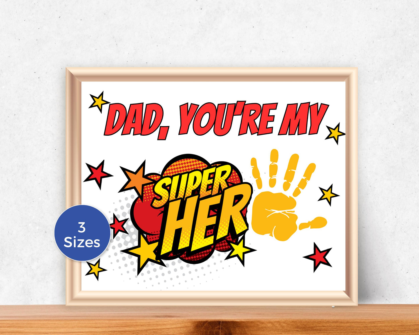 Superhero Dad Handprint Art