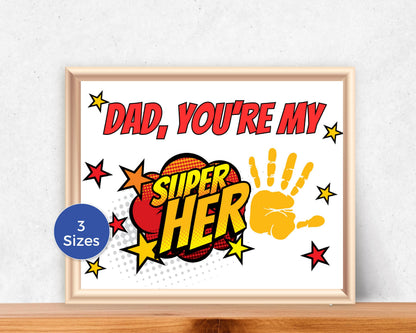 Superhero Dad Handprint Art