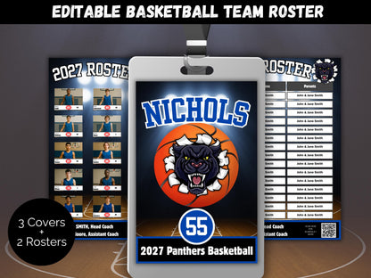 Basketball Team Roster Lanyard Template