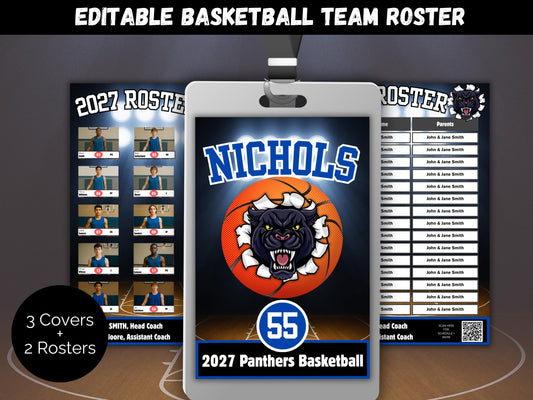 Basketball Team Roster Lanyard Template