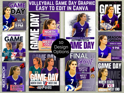 Volleyball Game Day Social Media Template