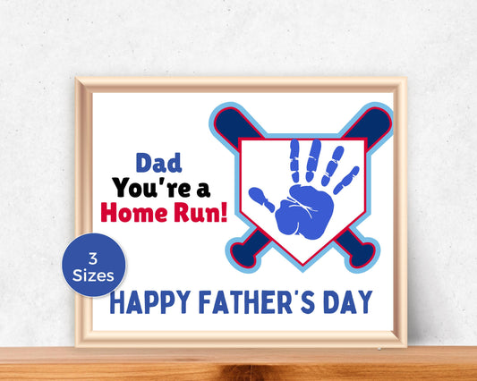 Baseball Fathers Day Handprint Art