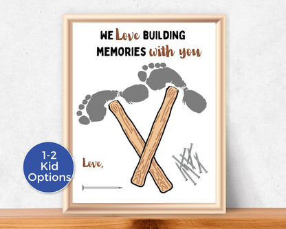 Hammer Dad Handprint Art For Up to 2 Kids