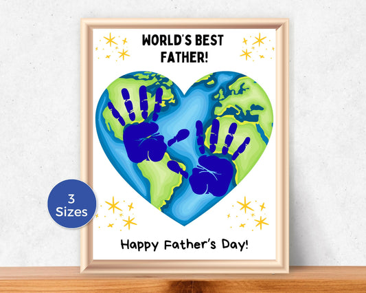 Fathers Day Handprint Art - Worlds Best Dad