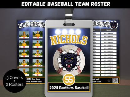 Editable Baseball Team Roster Template