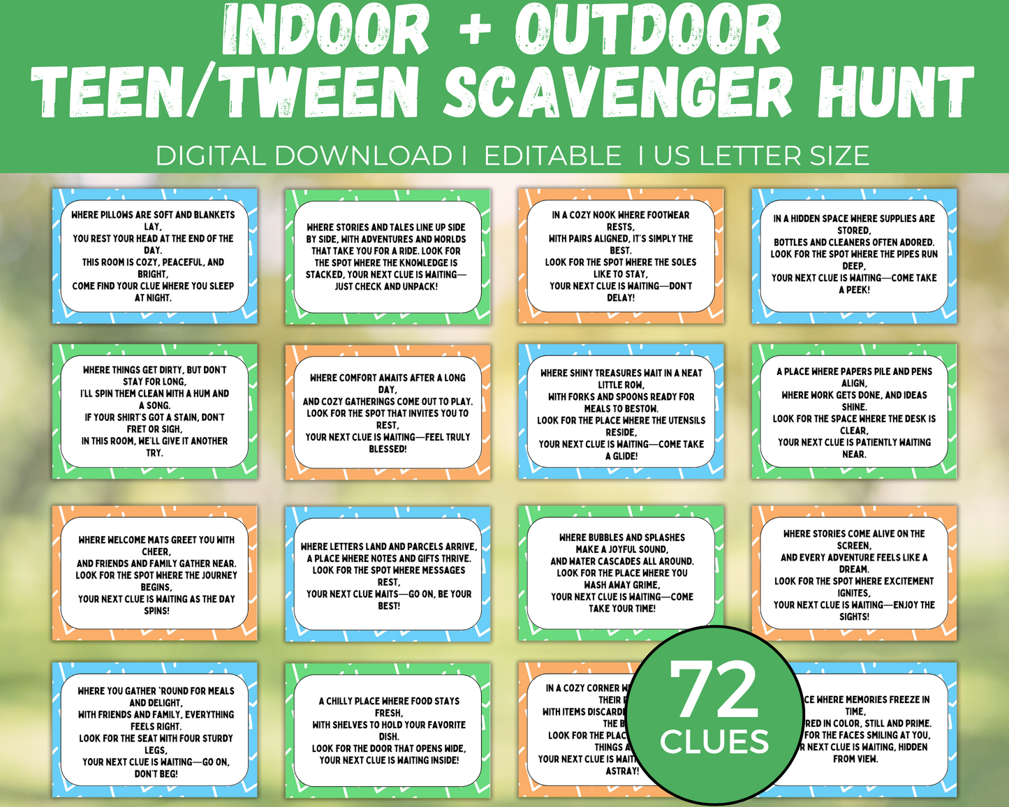Indoor + Outdoor Scavenger Hunt for Teens + Older Kids