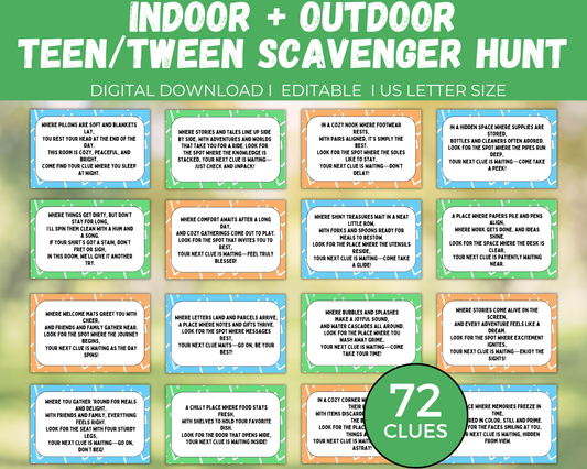 Indoor + Outdoor Scavenger Hunt for Teens + Older Kids