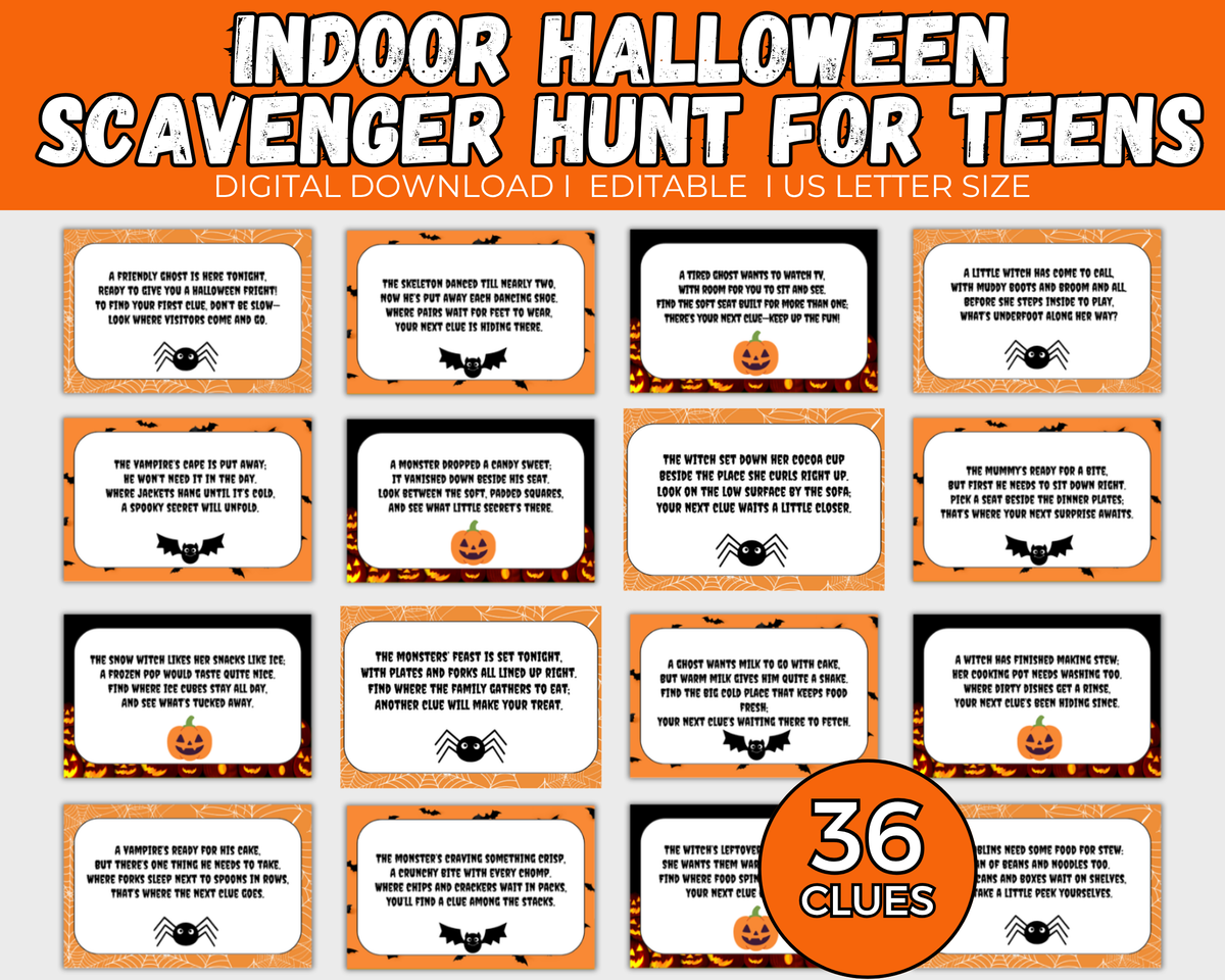 Indoor Halloween Scavenger Hunt for Teens